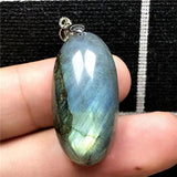Labradorite Pendant Necklace Crystal Stone Silver Lady Man Jewelry