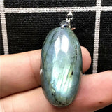 Labradorite Pendant Natural Light Crystal Silver Moonstone Beads Stone AAAAA