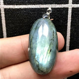 Labradorite Pendant Natural Light Crystal Silver Moonstone Beads Stone AAAAA