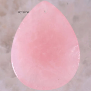 Pink Quartz Water Drop Gem Pendant for Women K210