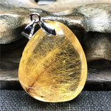 Rutilated Quartz Pendant Natural Crystal Jewelry Silver Stone AAAAA