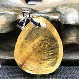 Rutilated Quartz Pendant Natural Crystal Jewelry Silver Stone AAAAA