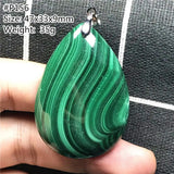 Malachite Chrysocolla Pendant Necklace Water Drop Crystal Beads Silver
