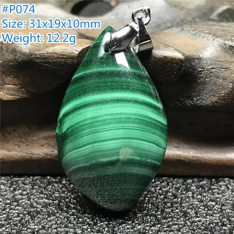 Malachite Chrysocolla Pendant Necklace Water Drop Crystal Beads Silver