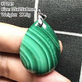 Malachite Chrysocolla Pendant Necklace Water Drop Crystal Beads Silver