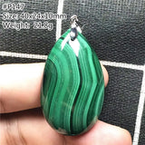 Malachite Chrysocolla Pendant Necklace Water Drop Crystal Beads Silver