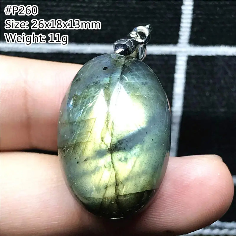 Labradorite Pendant Necklace Lucky Moonstone Beads Stone AAAAA