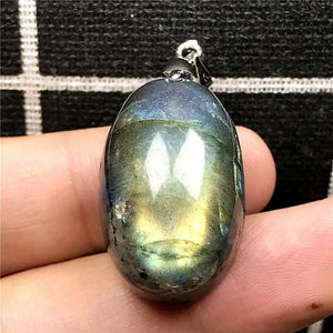 Labradorite Pendant Yellow Crystal Beads Silver Moonstone Gemstone