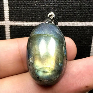 Labradorite Pendant Yellow Crystal Beads Silver Moonstone Gemstone