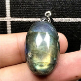 Labradorite Pendant Yellow Crystal Beads Silver Moonstone Gemstone
