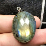 Labradorite Pendant Necklace Crystal Moonstone Silver Jewelry 26x21x12mm