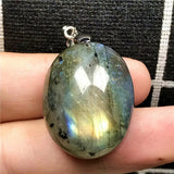 Labradorite Pendant Necklace Crystal Moonstone Silver Jewelry 26x21x12mm