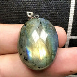 Labradorite Pendant Necklace Crystal Moonstone Silver Jewelry 26x21x12mm