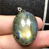 Labradorite Pendant Necklace Crystal Moonstone Silver Jewelry 26x21x12mm