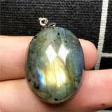 Labradorite Pendant Necklace Crystal Moonstone Silver Jewelry 26x21x12mm