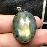 Labradorite Pendant Necklace Crystal Moonstone Silver Jewelry 26x21x12mm