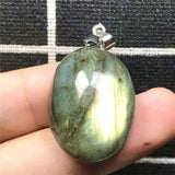Labradorite Pendant Necklace Yellow Light Crystal Silver Moonstone Gemstone