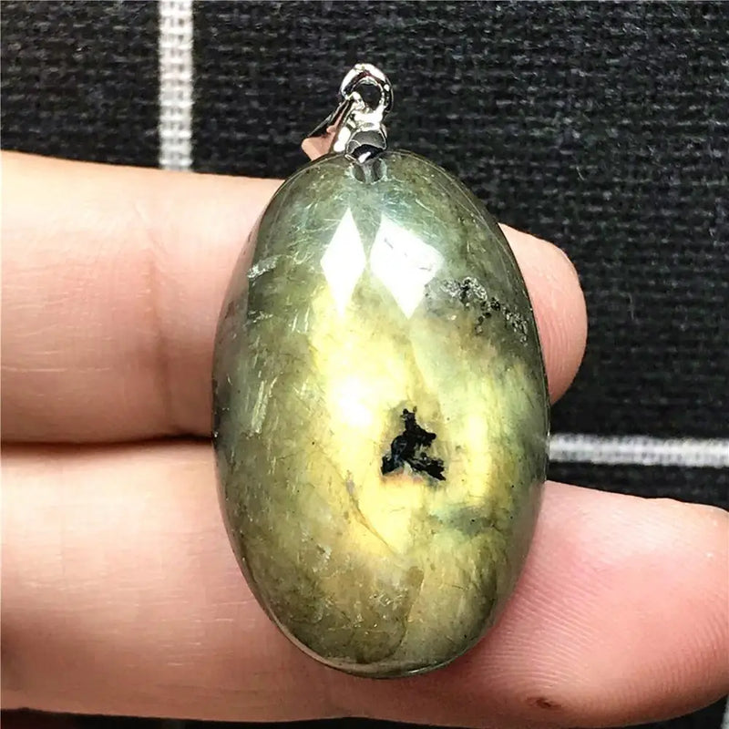 Labradorite Necklace Pendant Crystal Silver Moonstone Gemstone AAAAA