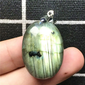 Labradorite Pendant Necklace Crystal Moonstone Gemstone Silver Jewelry