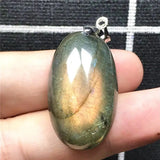 Labradorite Pendant Necklace Yellow Light Crystal Moonstone AAAAA