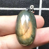 Labradorite Pendant Necklace Yellow Light Crystal Moonstone AAAAA