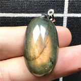 Labradorite Pendant Necklace Yellow Light Crystal Moonstone AAAAA