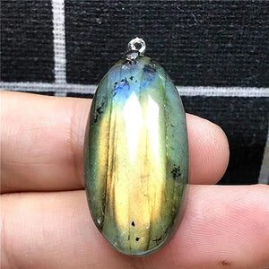Labradorite Necklace Pendant Natural Crystal Jewelry 31x16x8mm Beads