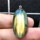 Labradorite Necklace Pendant Natural Crystal Jewelry 31x16x8mm Beads