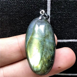 Labradorite Pendant Necklace - Yellow Light Crystal Beads - Moonstone Gemstone
