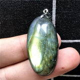 Labradorite Pendant Necklace - Yellow Light Crystal Beads - Moonstone Gemstone