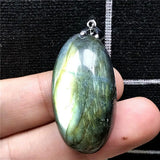Labradorite Pendant Necklace - Yellow Light Crystal Beads - Moonstone Gemstone