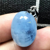 Aquamarine Pendant Beads Natural Crystal Stone Silver 19x14x9mm Jewelry