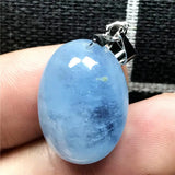 Aquamarine Pendant Beads Natural Crystal Stone Silver 19x14x9mm Jewelry
