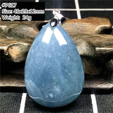 Aquamarine Pendant Necklace Natural Crystal Stone Jewelry for Woman Man
