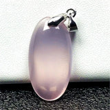 Rose Quartz Pendant Natural Stone Jewelry Silver Oval Mozambique Crystal AAAAA