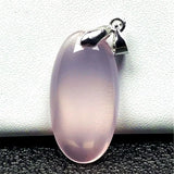 Rose Quartz Pendant Natural Stone Jewelry Silver Oval Mozambique Crystal AAAAA