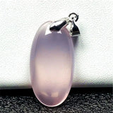 Rose Quartz Pendant Natural Stone Jewelry Silver Oval Mozambique Crystal AAAAA