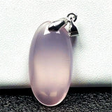 Rose Quartz Pendant Natural Stone Jewelry Silver Oval Mozambique Crystal AAAAA