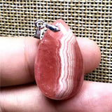 Red Rhodochrosite Pendant Crystal Necklace Silver Jewelry