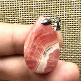 Red Rhodochrosite Pendant Silver Heart Crystal Jewelry