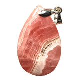 Red Rhodochrosite Pendant Silver Heart Crystal Jewelry
