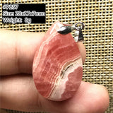 Red Rhodochrosite Pendant Silver Heart Crystal Jewelry