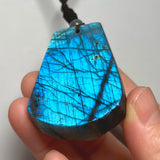Natural Stone Green Orange Labradorite Pendant for Women Men Jewelry