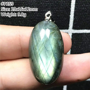 Yellow Labradorite Pendant Necklace Oval Beads Moonstone Stone AAAAA