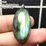 Yellow Labradorite Pendant Necklace Oval Beads Moonstone Stone AAAAA