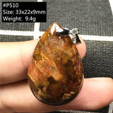 Yellow Pietersite Pendant Necklace Crystal Water Drop Bead Silver Namibia Stone