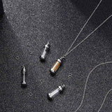 Container Vial Tube Keepsake Pendant With Chain Necklace