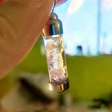 Container Vial Tube Keepsake Pendant With Chain Necklace