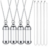 Container Vial Tube Keepsake Pendant With Chain Necklace