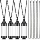 Container Vial Tube Keepsake Pendant With Chain Necklace